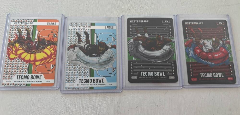 2026 Bo Jackson Battle Arena Tecmo Bowl Watterslide Parallel Lot Of 4 Endzone